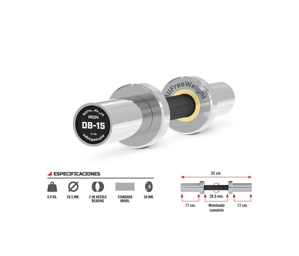 BARRA DUMBBELL AFW 52CM (PRECIO POR UNIDAD)