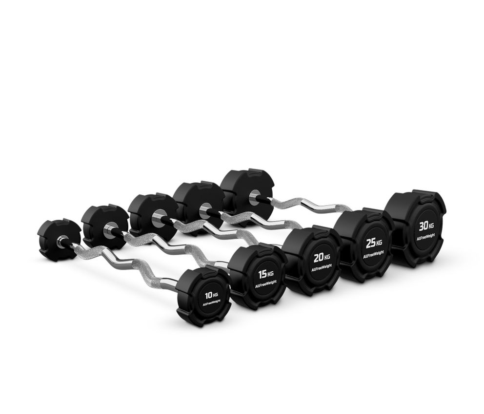 KIT 5 BARRAS Z BICEPS 10KG A 30KG PU AFW