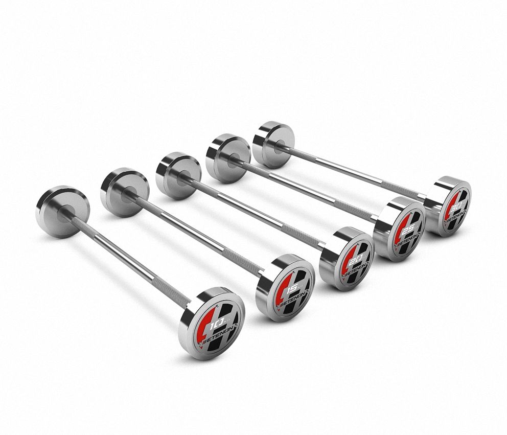 KIT 5 BARRAS RECTAS BICEPS 10KG A 30KG IRON ETENON