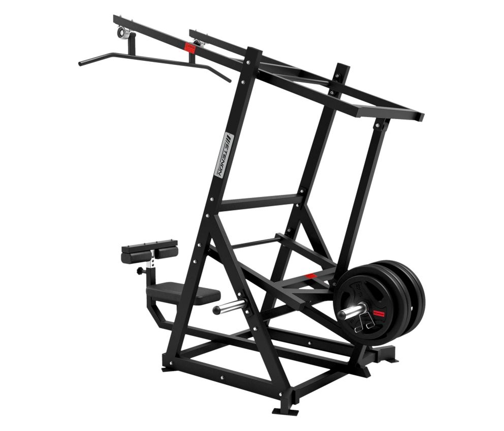 JALON DORSAL CON BARRA PLATE LOAD NEGRO